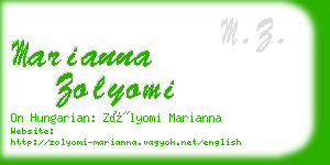 marianna zolyomi business card